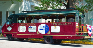 Madison Trolley in Indiana’s Madison Historic District, downtown Madison Indiana 47250